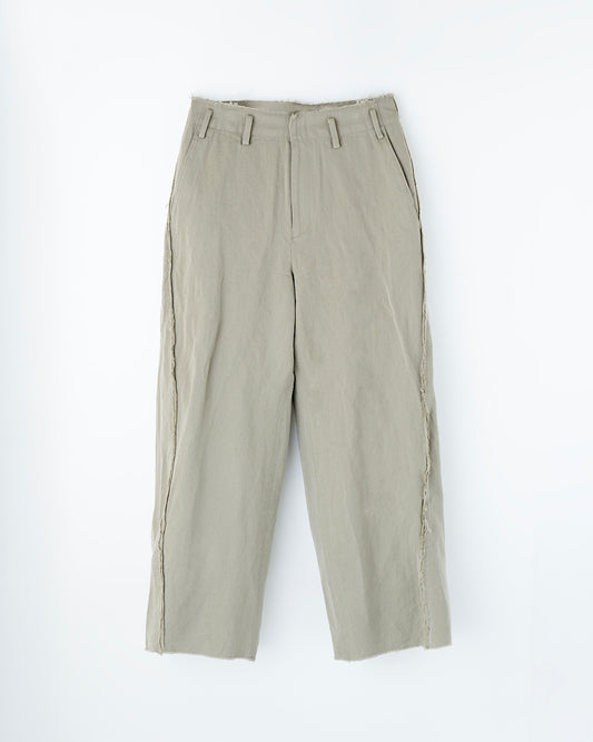 WOOL/LINEN SHIFTED SIDE SEAM TROUSERS