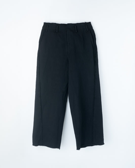 WOOL/LINEN SHIFTED SIDE SEAM TROUSERS